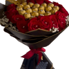 The Golden Romance Bouquet is a breathtaking fusion of deep red roses