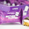 Purple candy bar wrapper with a chocolate-covered marshmallow piece