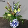 Elevate your home d&eacute;cor with this stunning blue and white Chinoiserie-style vase.