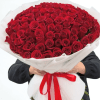 A massive bouquet of 100 classic red roses  bold, romantic, and