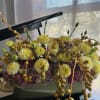 soft yellow marigolds in perfect combination with tamarillo 