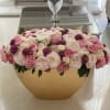 Peonies Dahlias and Roses in Gold XL vase 