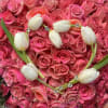 100 roses pink and glitter 