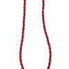 Red beaded necklace with gold clasp and accent beads