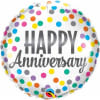 Round balloon with colorful polka dots and "Happy Anniversary" text
