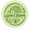 Round green logo for Glow & Bloom candle and bouquet bundle