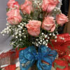 1 dozen pink roses 