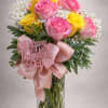 Pink and yellow rose 6 each 