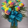 1 dozen multicolored roses. Colors may vary. 