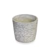 Textured gray ceramic planter pot on a white background