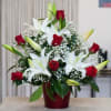 Elegant flower design white and red