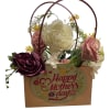 beautiful fresh flowers will be used for the arrangement no sign will