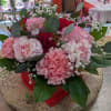 Variety of carnation and greens
