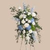 A serene, upright sympathy easel that speaks of quiet comfort and graceful