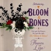 Skeleton figure with a floral arrangement in its head
