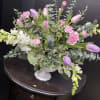 Soft pastel tulips and airy snapdragons create a romantic spring bouquet perfect