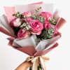 A timeless bouquet featuring 6 premium pink roses, delicate baby&rsquo;s breath, fresh