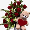 Nothing says &ldquo;LOVE&rdquo; more than a teddy bear and red roses. Gift