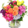 Yellow tulips, orange roses, blue hydrangeas, oh my! Our Vision of Beauty