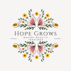 Decorative floral logo with the words Hope Grows