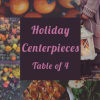 Holiday centerpiece collage with pumpkins, lanterns, and autumn decor