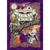 Purple sticker book cover with ornate gold borders and collage art