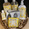 Spa gift basket with Sicily lemon body products and soap