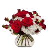 This elegant bouquet is fully of fresh blooms and greenery. Hand-crafted and
