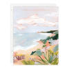 Pastel beach scene card with the words "I shore am thankful for you"