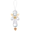 Crystal angel ornament with gold wings and a heart charm