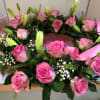 Roses, Hybrid Lilies, Pennycress, Babies Breath, Fancy Greens