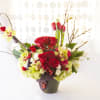 Assortment of roses, hydrangeas, and tulips.