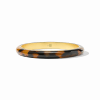 Tortoiseshell bangle bracelet on a white background