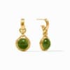 Gold Julie Voss Solara Hoop and Charm Earring Iridescent Palmetto Green colored