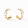 Gold Kaleidoscope Hoop Earring with Iridescent Clear Crystal colored stones.

Discover the art