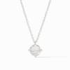 Silver Julie Voss Honeybee Solitaire Necklace with Iridescent Clear Crystal colored stone.