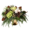 Gold metal Premium  cup whit greenery and pinecones 
