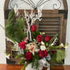 Amaryllis and roses arrangement. 