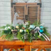 Silver and Turquoise christmas arrangement.