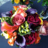 rich fall colors of red, greens, brown, orange &amp; purple - handtied