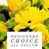 Yellow flower bouquet with a designer's choice card