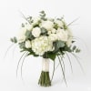 White rose bouquet with hydrangea and eucalyptus