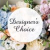 Mixed pastel bouquet with roses, hydrangeas, and small filler flowers