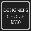 Black designer's choice gift card with $500 text