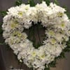 open heart wreath with white cushions