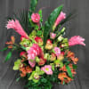 Tropical tall ginger and green accent flowers, seasonal flowers and beautiful Cymbidium