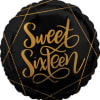Select this gold themed Sweet Sixteen birthday mylar balloon. 