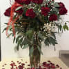  luxury Explorer Red Roses with a touch of curly willow and