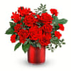 As radiant as your love, this romantic red rose bouquet looks ravishing
