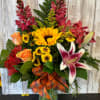 Send this Mason Jar filled with Fall Flowers to brighten their day!
Fall